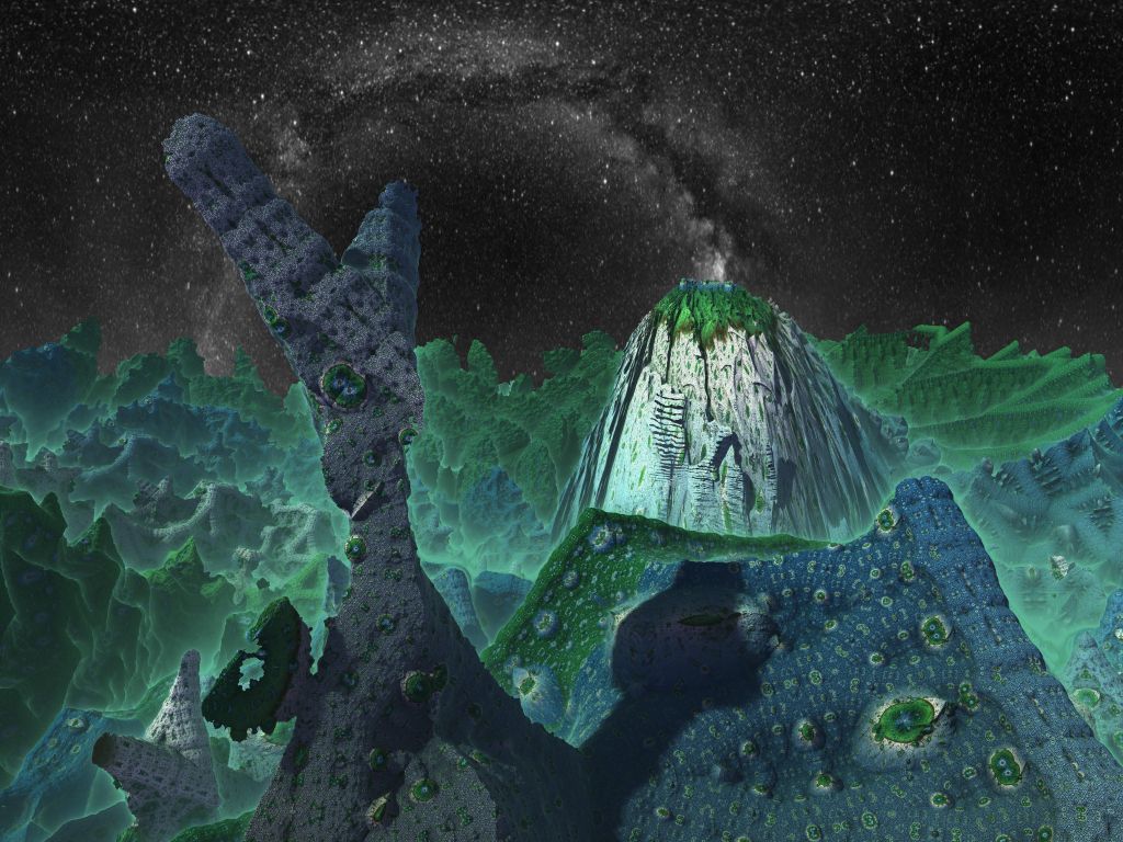 Dark Alien World 3d Fractal Art wallpaper