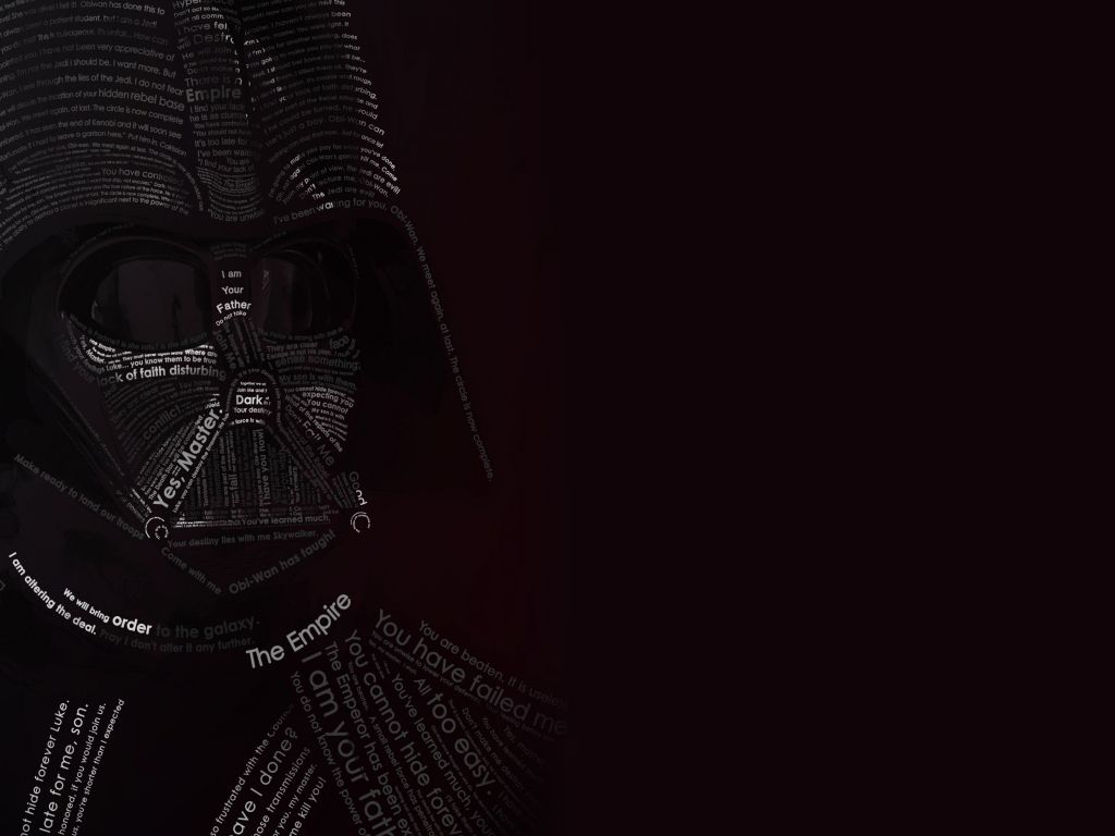 Darth Vader Typographic Portrait wallpaper