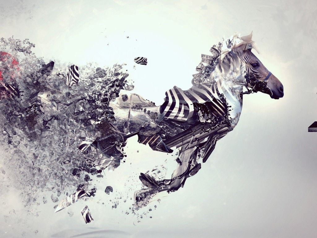 Digital Zebra wallpaper