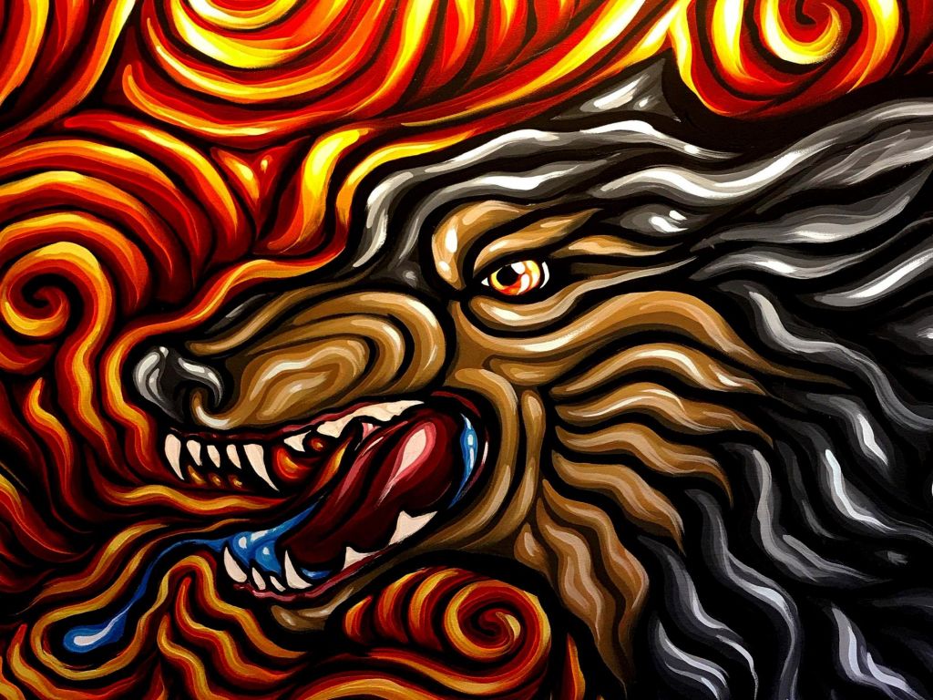 Dire Wolf Painting wallpaper