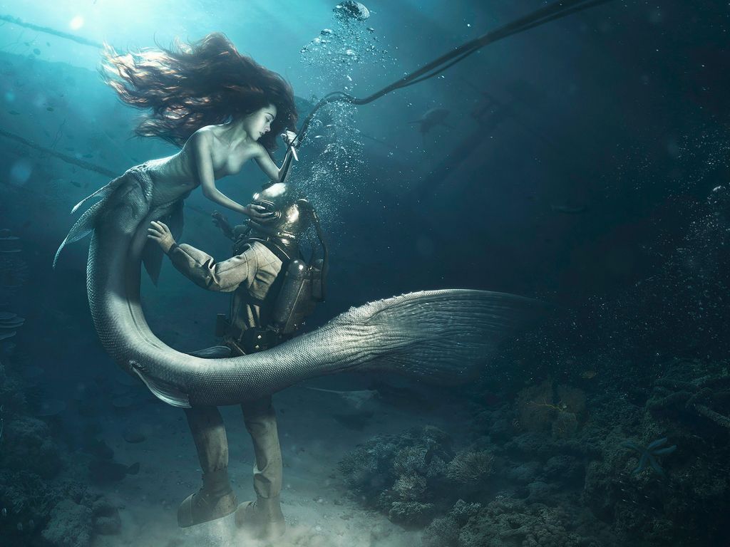 Diver and The Mermaid wallpaper