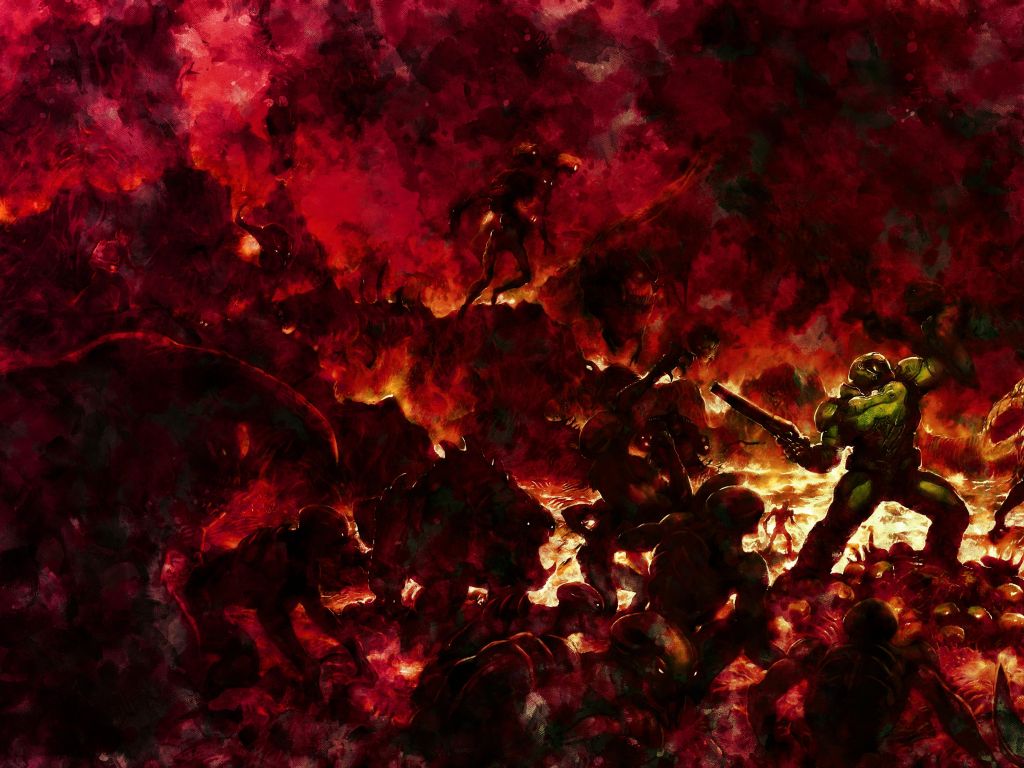 Doom Slayer Digital Painting wallpaper