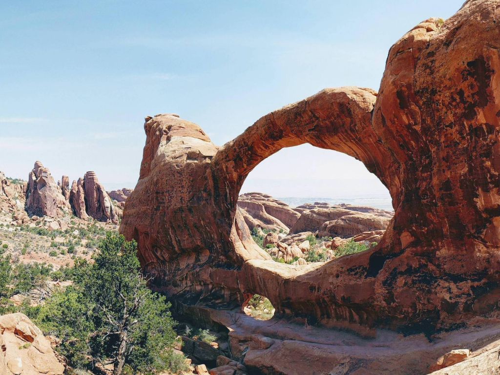 Double O Arch Arches National Park Utah wallpaper