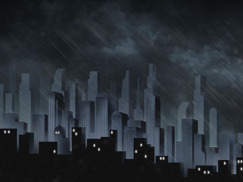 Downpour in the City wallpaper