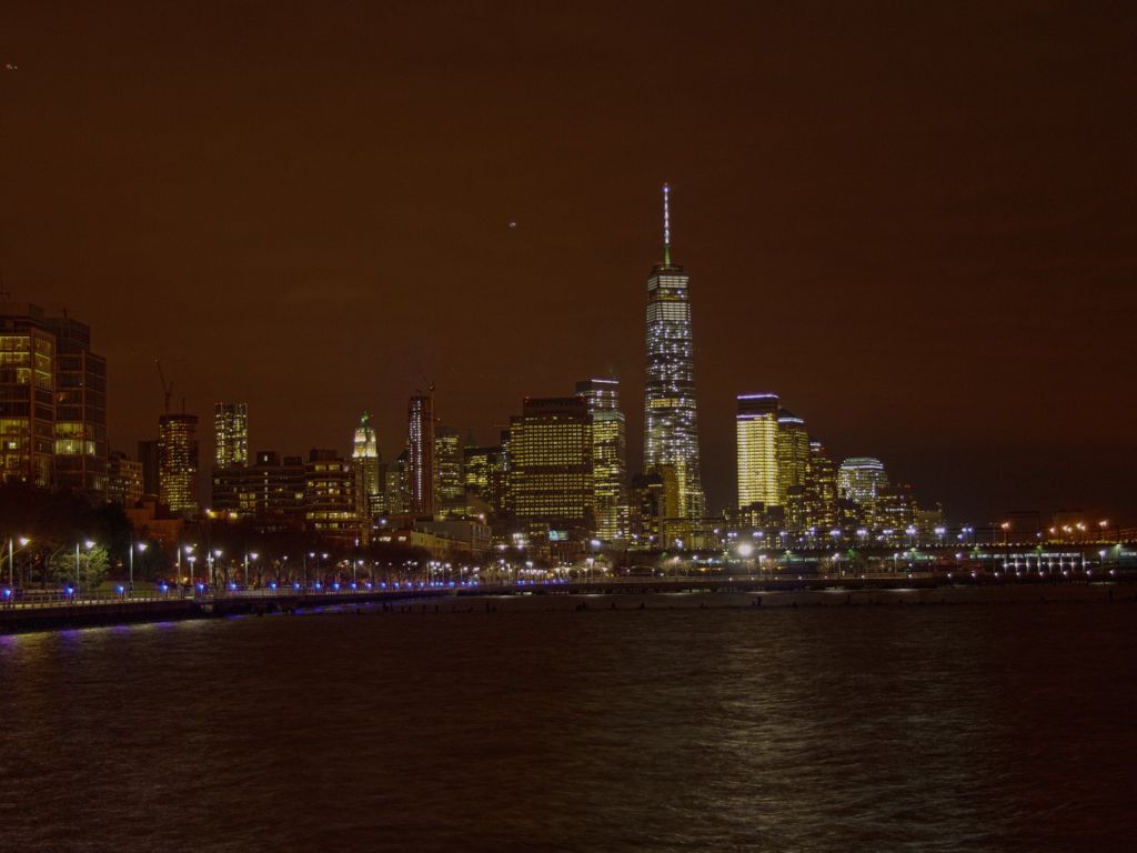 Downtown Manhattan at Night wallpaper