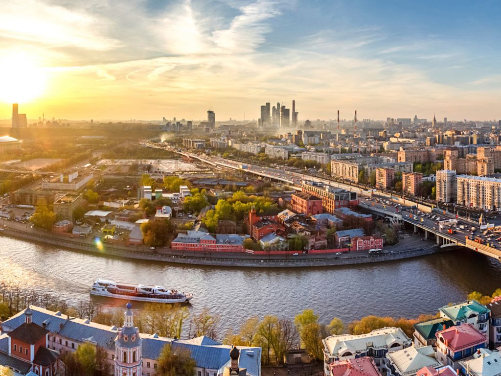 Downtown Moscow Russia Panorama wallpaper