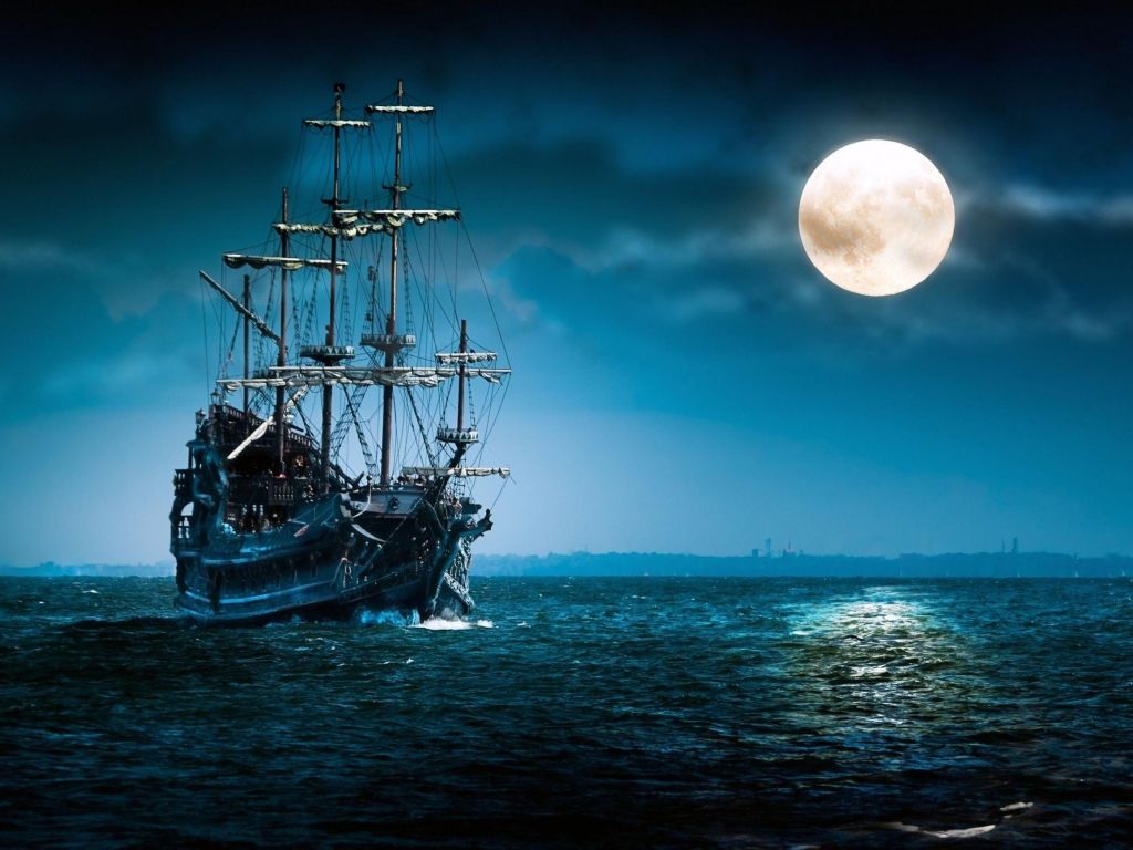 Dream Boat With the Moon wallpaper