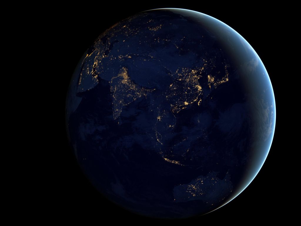 Earth At Night Seen From Space wallpaper