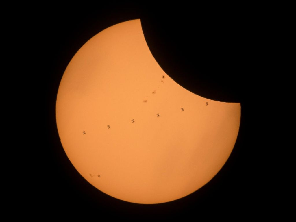 Eclipse - ISS and Moon Courtesy of NASA wallpaper