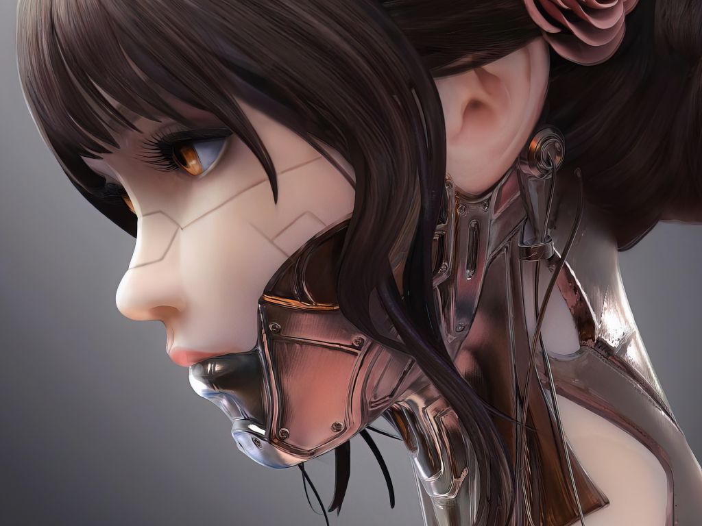 Face of a Cybergirl wallpaper