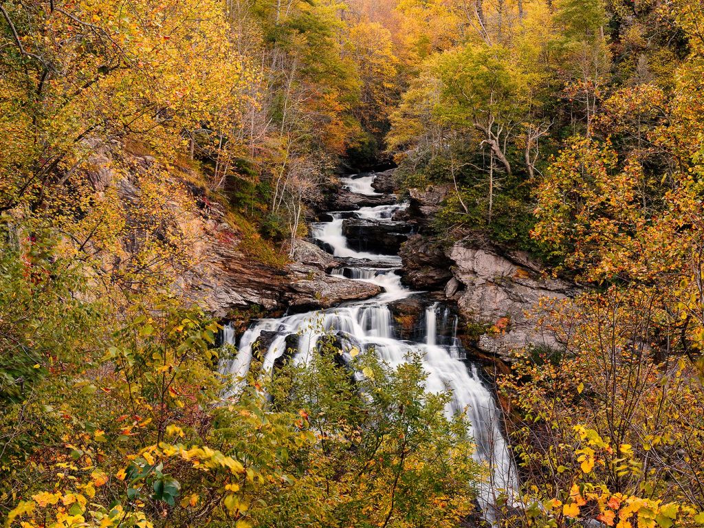Fall at Cullasaja Falls Highlands NC wallpaper