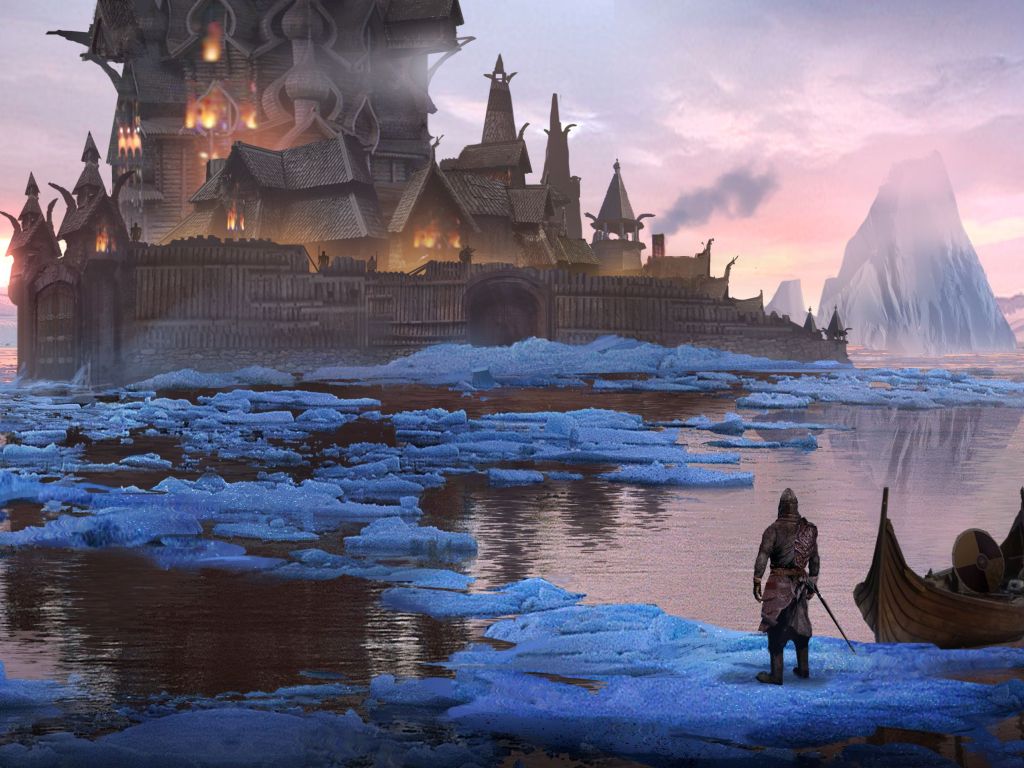 Fantasy Viking City wallpaper