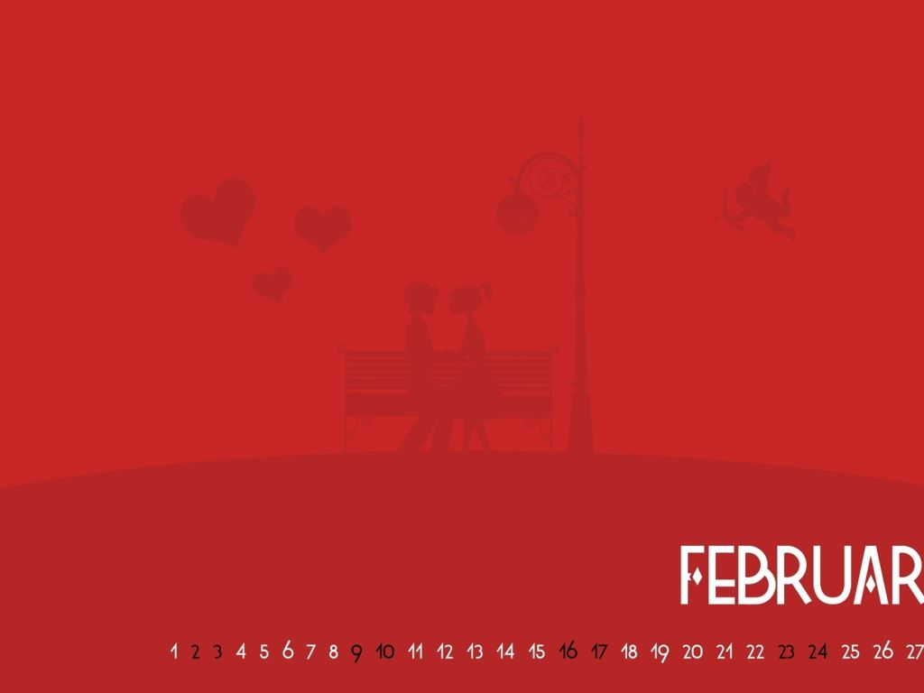 February Valentine Calendar wallpaper