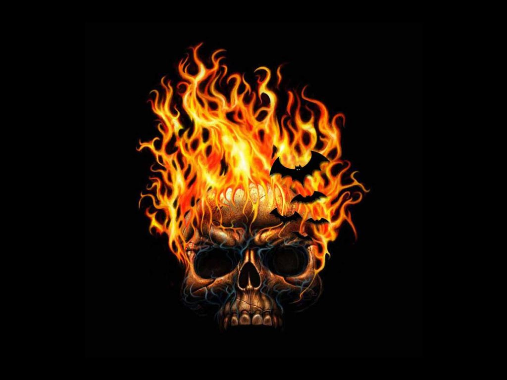 Flaming Skull Tattoos wallpaper