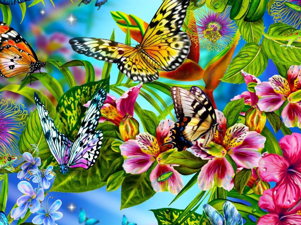Floral Butterfly wallpaper