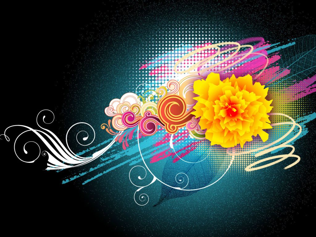 Flower Vector Designs 1080p wallpaper