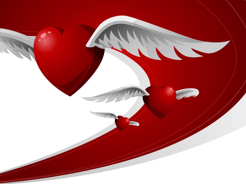 Flying Love Hearts wallpaper