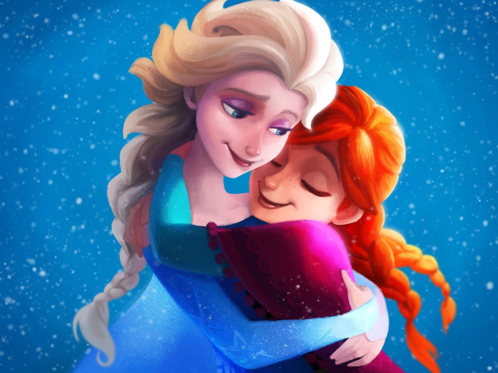 Frozen Sisters Elsa Anna 4K wallpaper