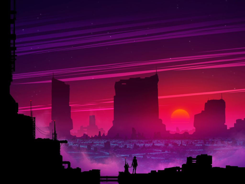 Future City Sunset wallpaper