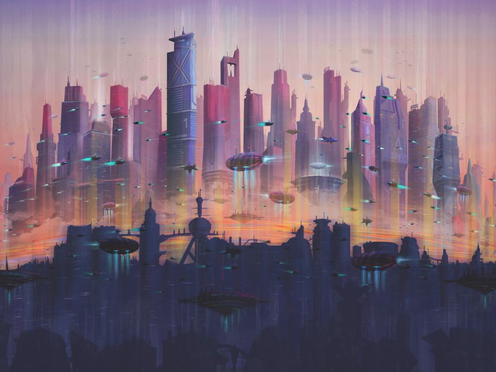 Future Cityscape 4K wallpaper