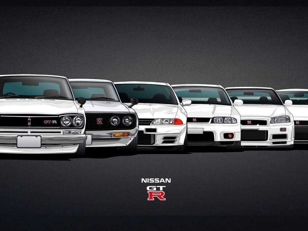 Generations of the GT-R wallpaper