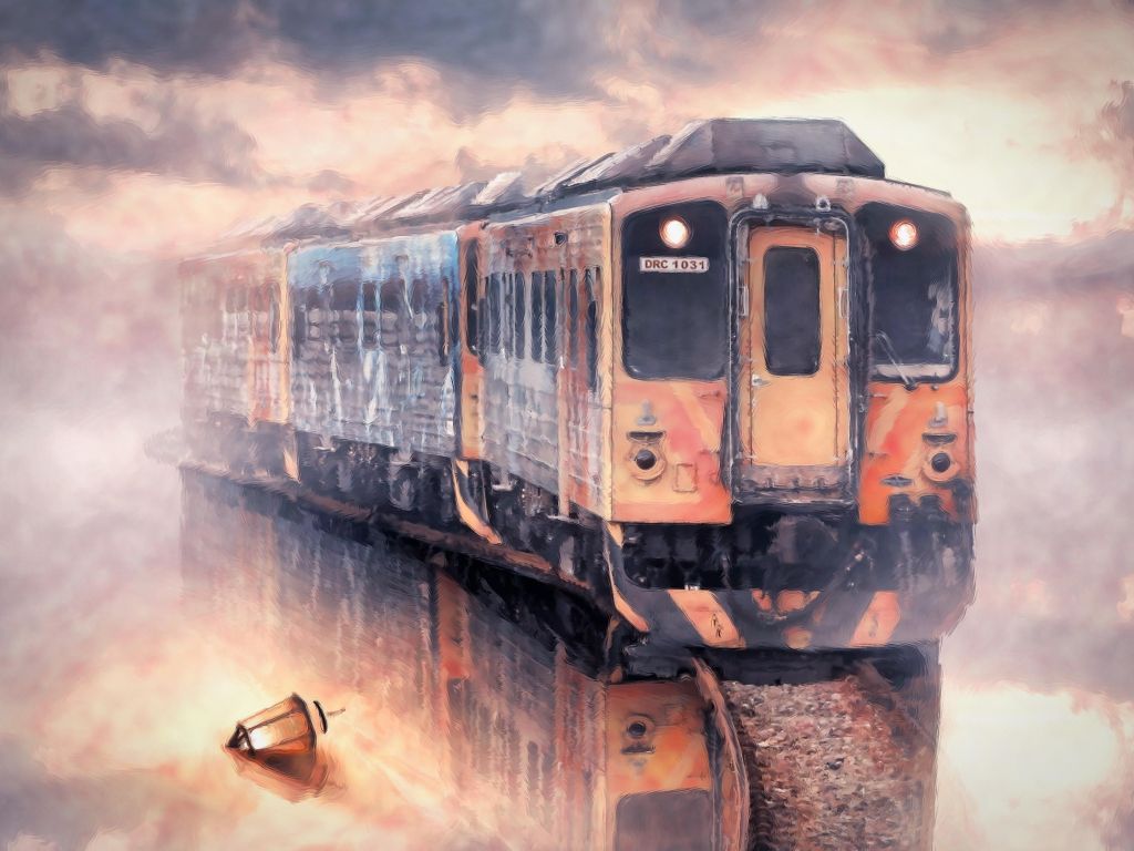 Ghost Train Reflection wallpaper
