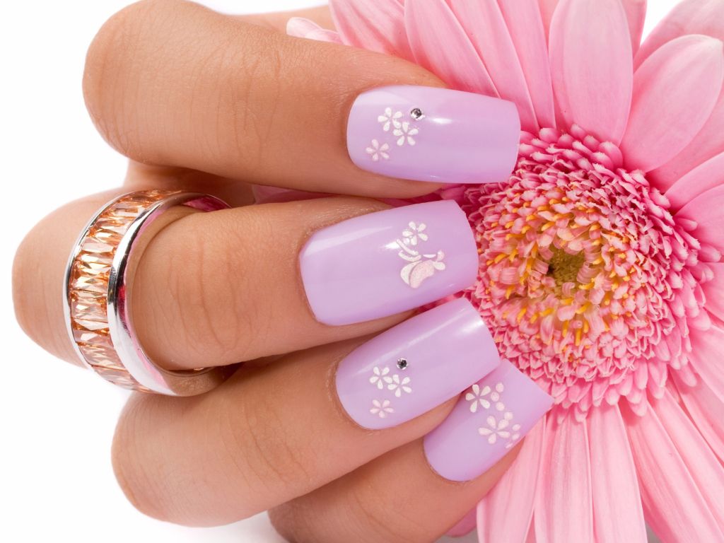 Girl Nails Flowers wallpaper