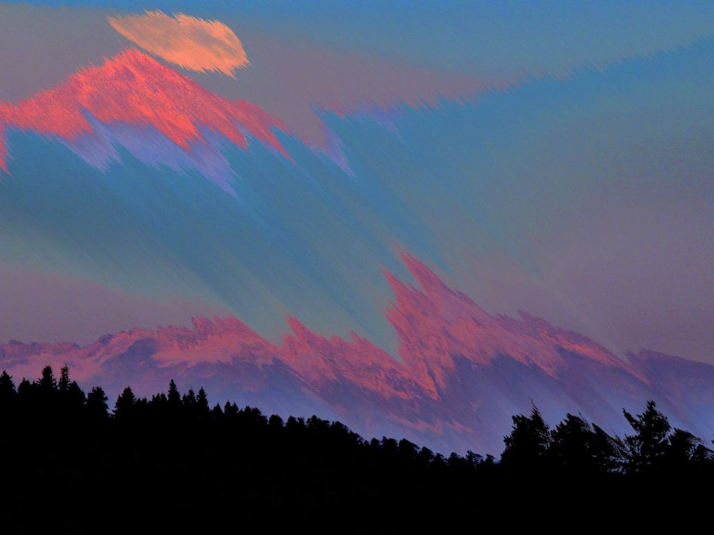Glitch Art of Mount Fuji wallpaper