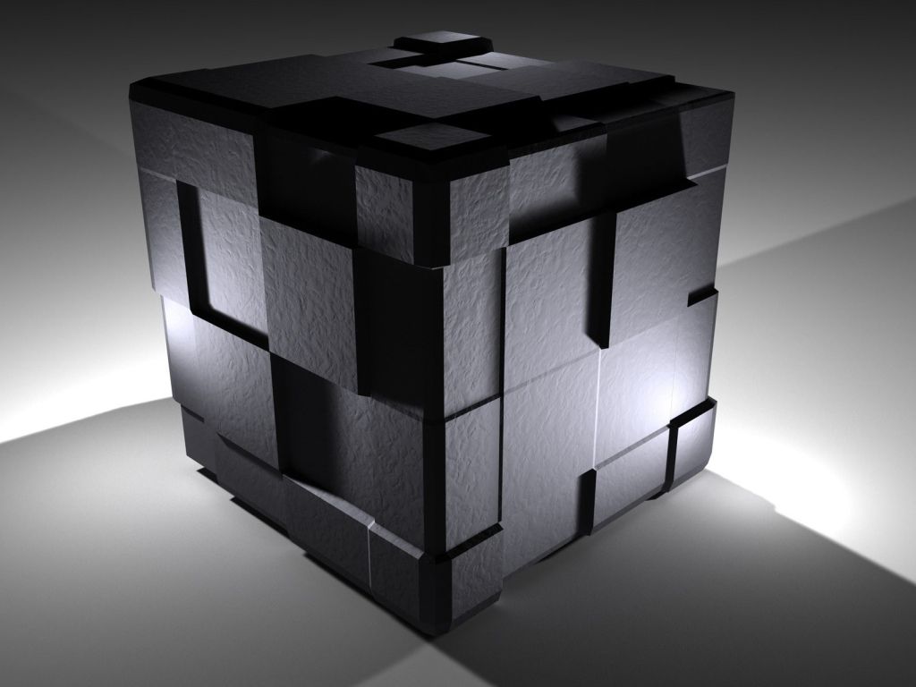 Glowing Black Cube wallpaper
