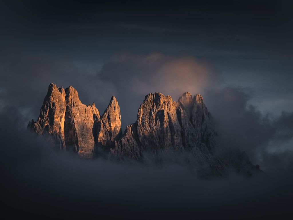 Glowing Peaks During an Epic Sunset in the Dolomites, Italy wallpaper