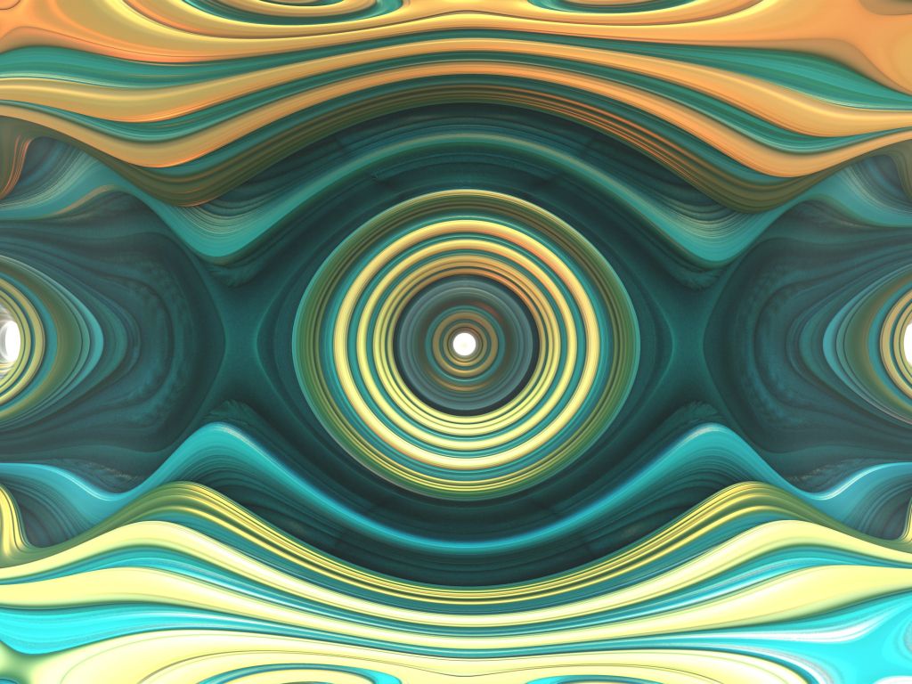 Gold and Aqua Rings wallpaper