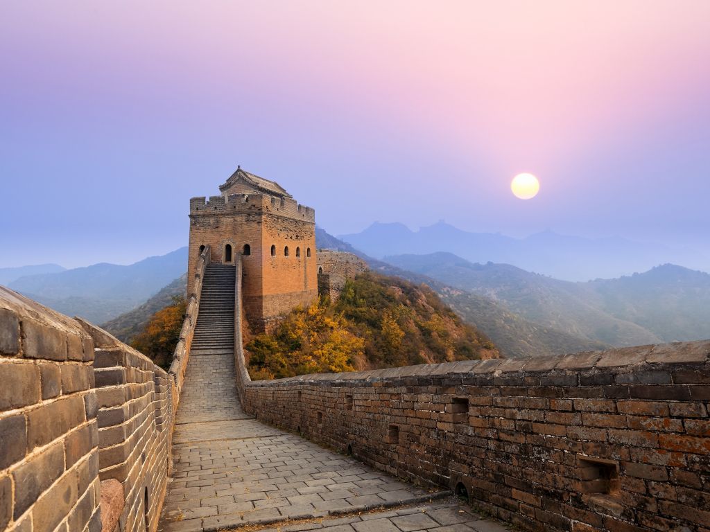 Great Wall of China Sunrise wallpaper