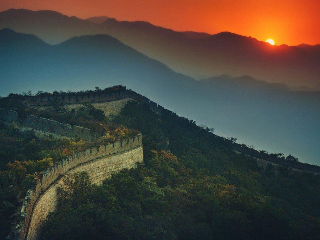 Great Wall of China Sunset wallpaper