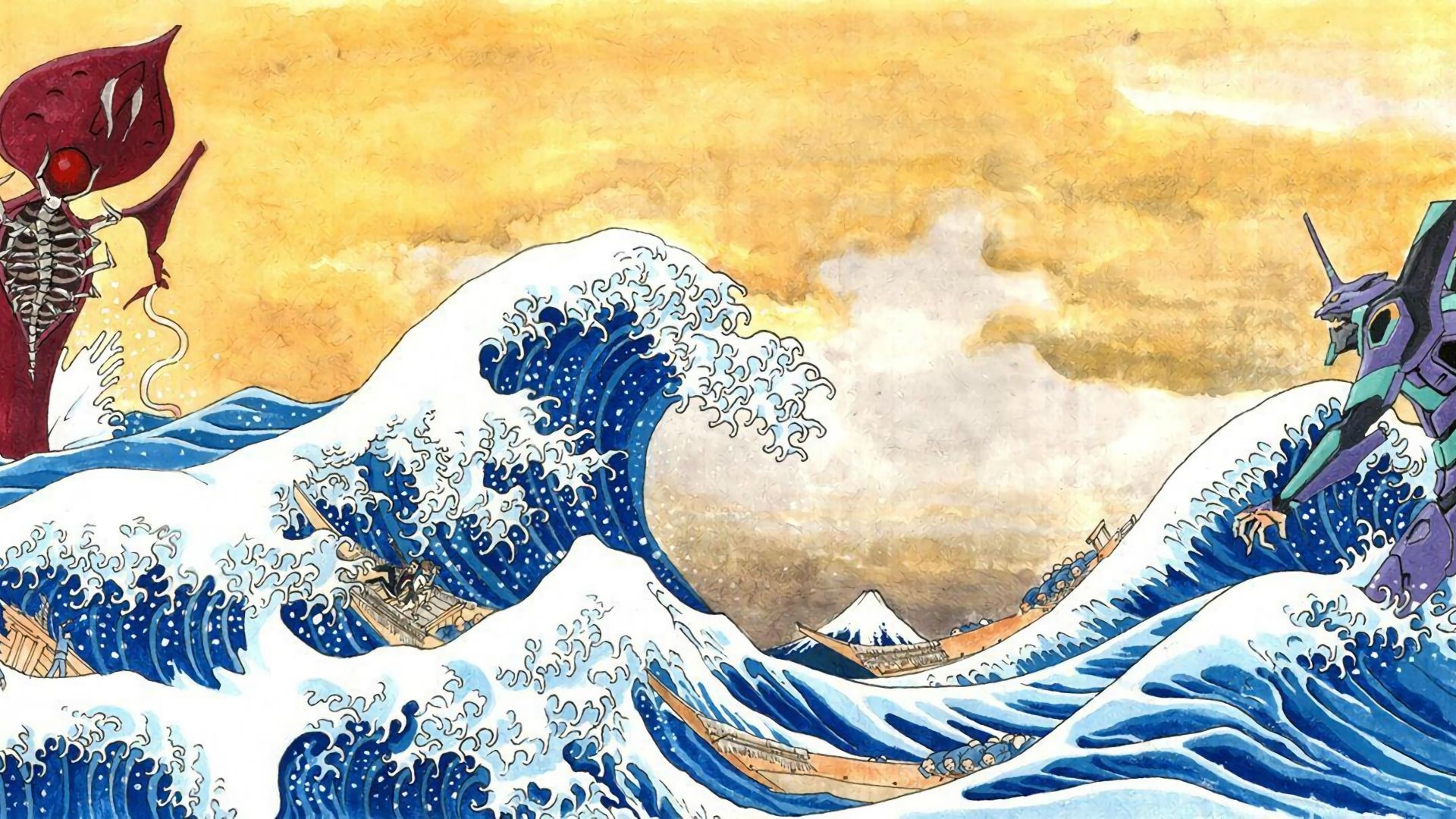 Great Wave off Anime wallpaper in 1920x1080 resolution
