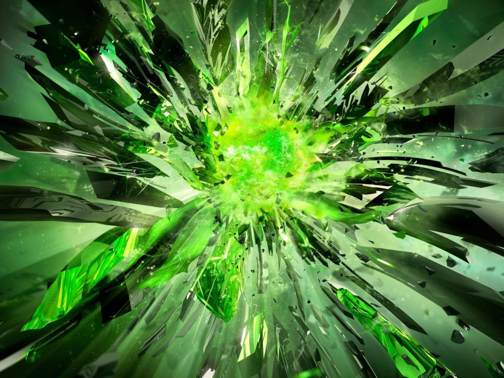 Green Particle Explosion wallpaper