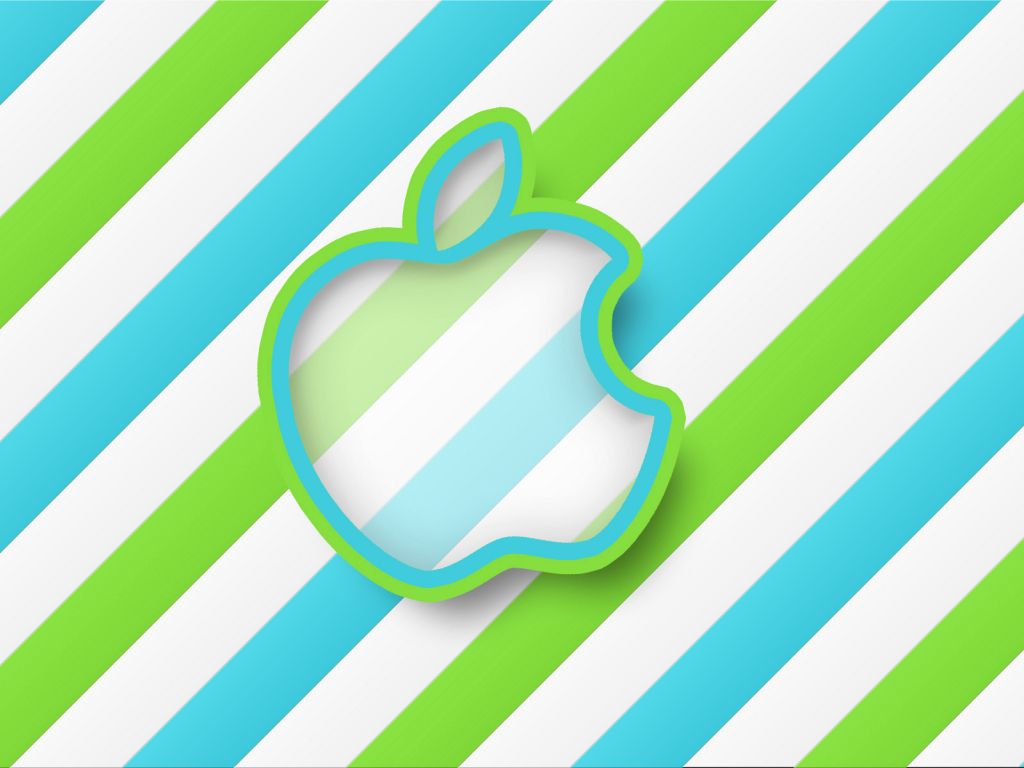 Green Stripes Apple HD wallpaper