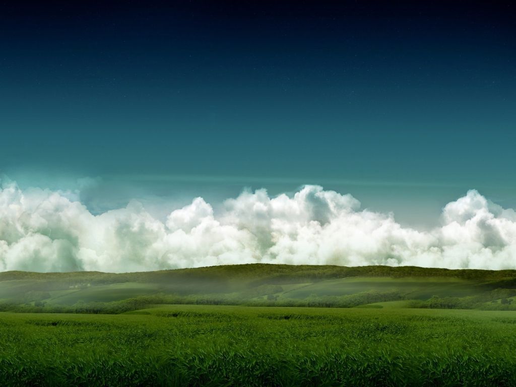 Green Valley Cloudy Sky wallpaper