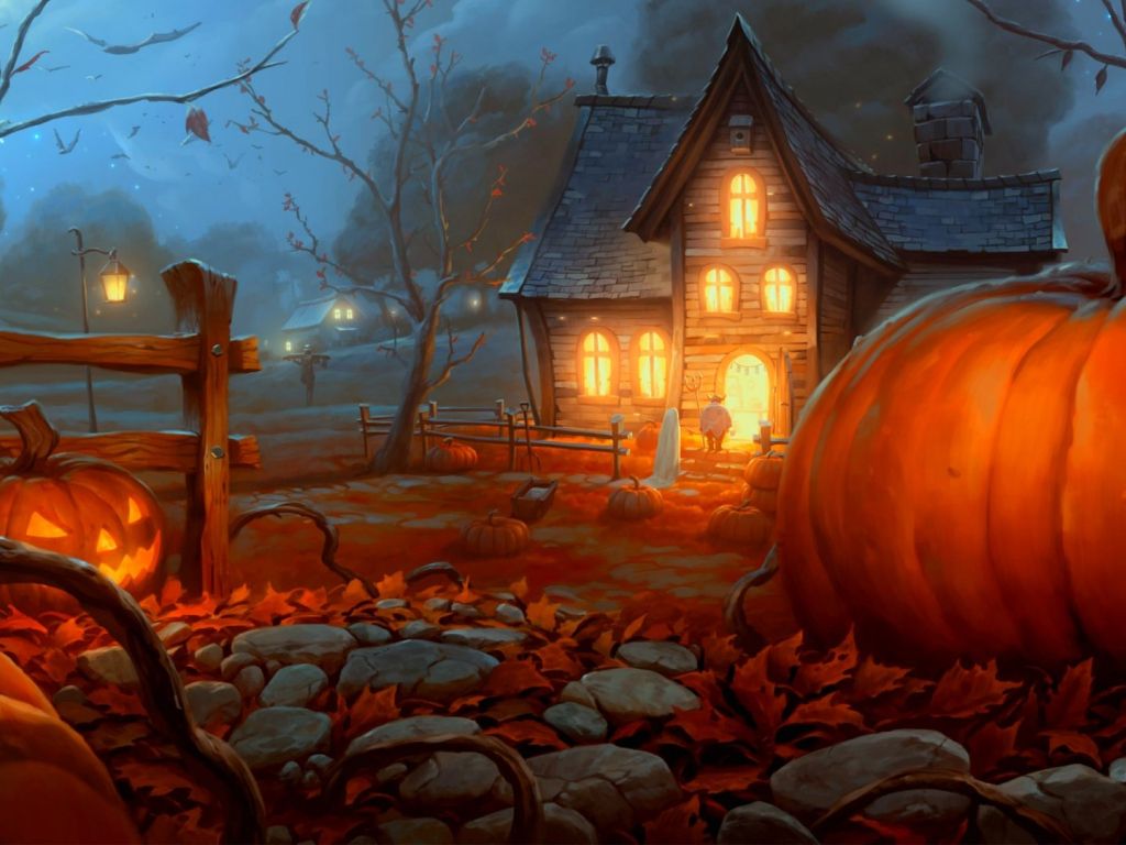 Halloween Farmhouse wallpaper