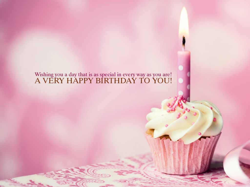 Happy Birthday Cupcake Pink wallpaper