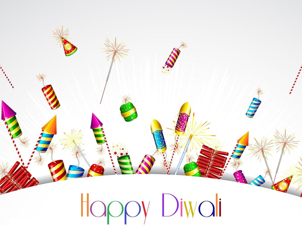 Happy Diwali Crackers Fireworks 4K wallpaper