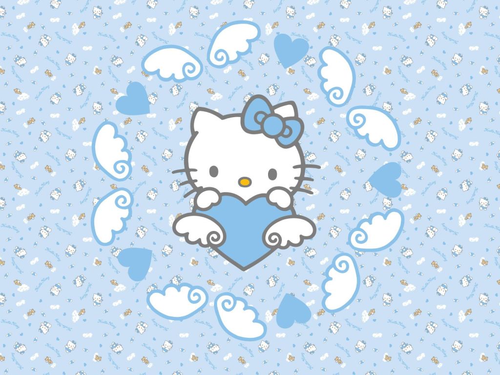Hello Kitty Logo Blue wallpaper