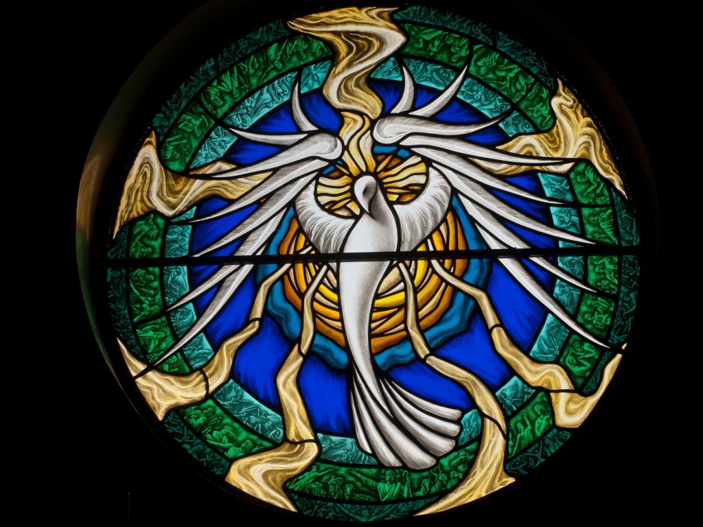 Holy Spirit and Saints Stained Glass wallpaper
