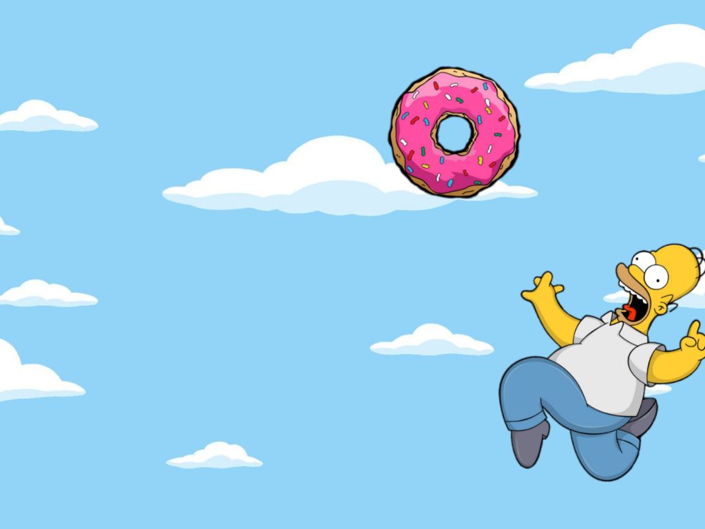 Homer Simpson Chasing Donut wallpaper