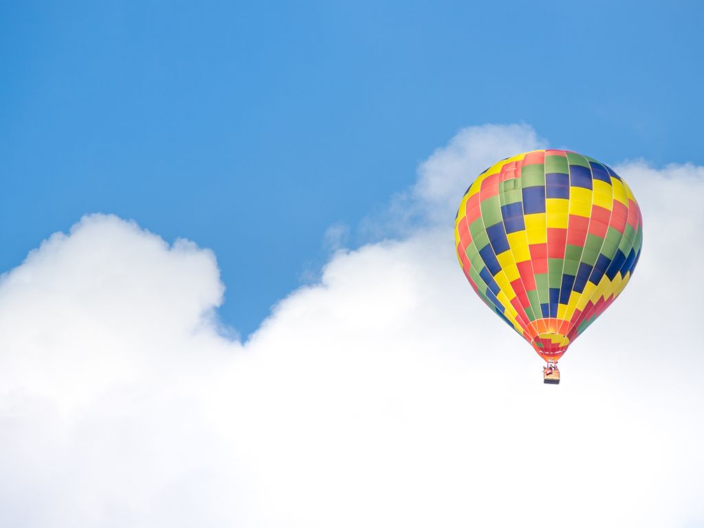 Hot Air Balloon Ride Sky Clouds wallpaper