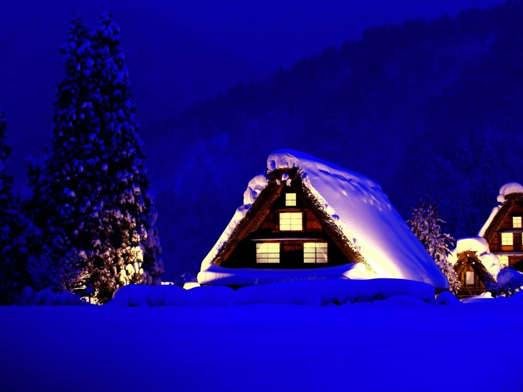 House Covered With Snow wallpaper
