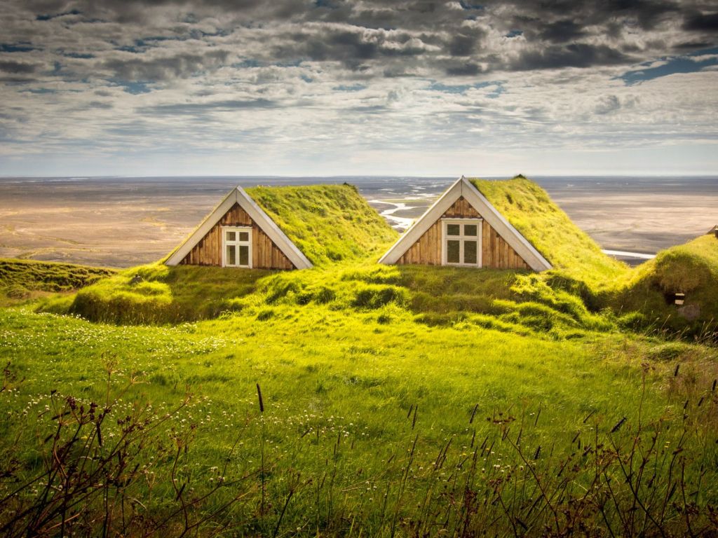 Iceland Houses Landscape wallpaper