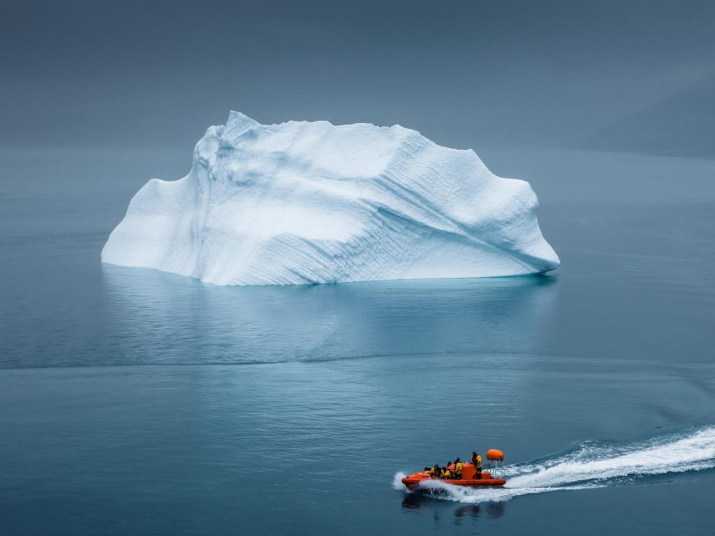 Iceberg Seen From Far Boat wallpaper