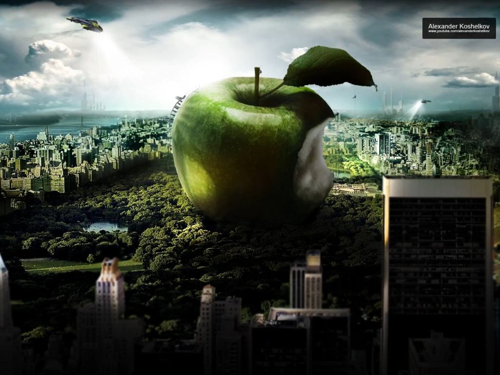 Imac Design Apples Cities Alexander Koshelkov HD S wallpaper
