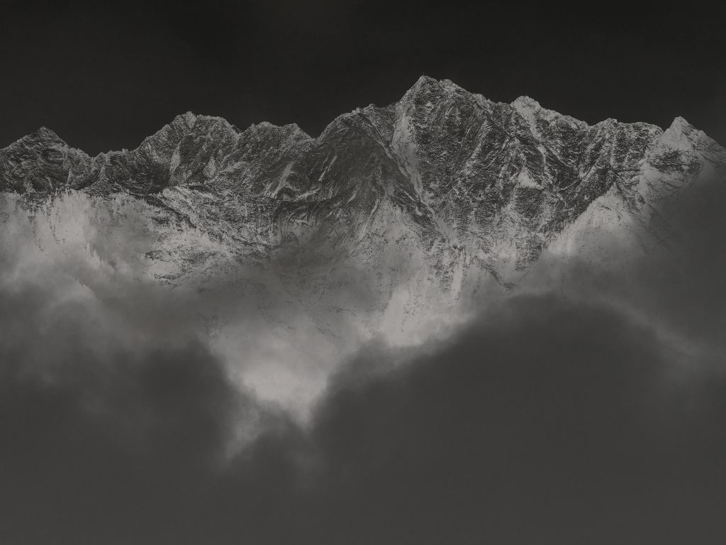 Inverted Black/White Mountains wallpaper