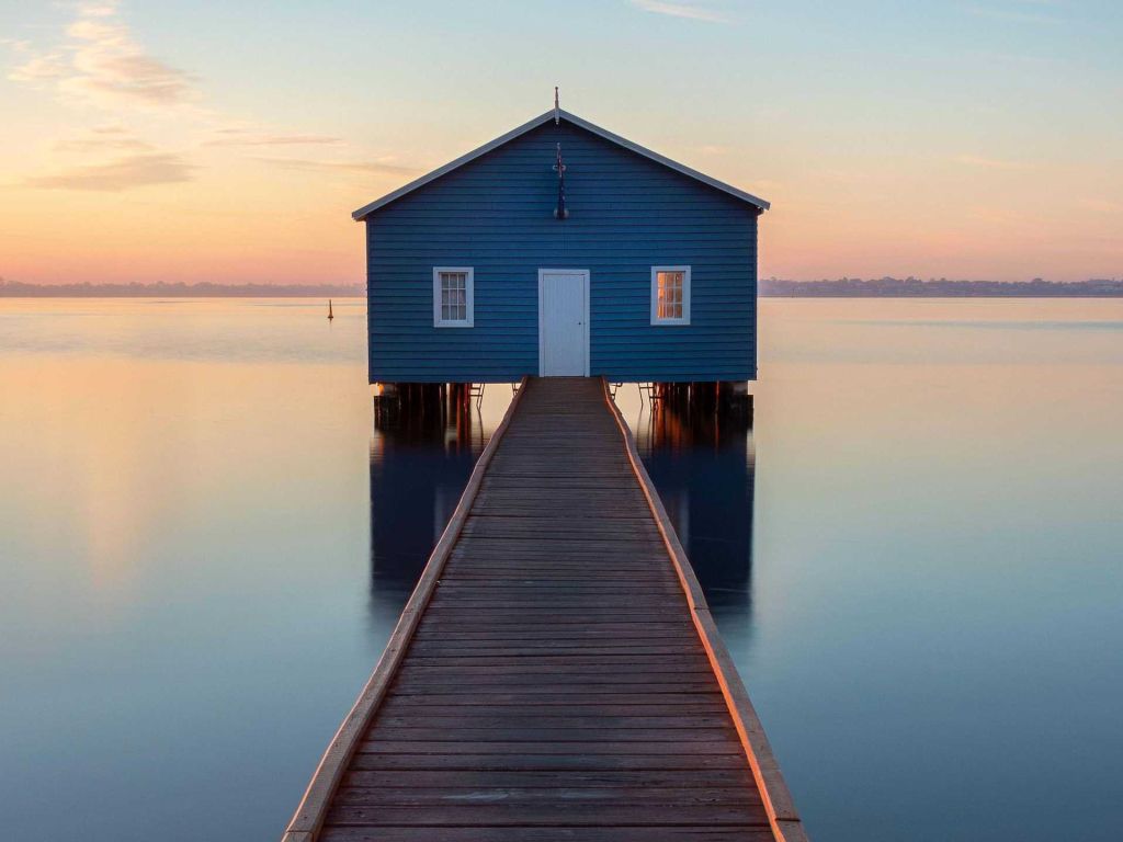 ITAP of a Boathouse During Sunrise wallpaper